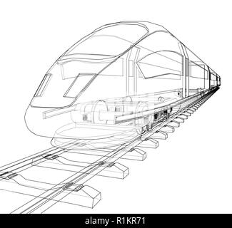 Modern speed train concept. Vector Stock Vector