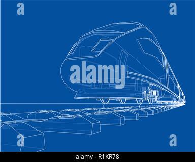 Modern speed train concept. Vector Stock Vector