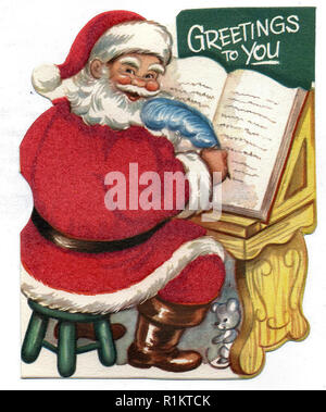 vintage decoupage christmas illustrations Stock Photo