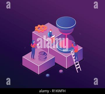 Time management - modern colorful isometric vector illustration Stock Vector
