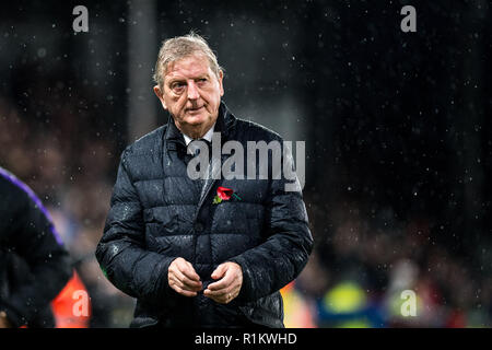 LONDON, ENGLAND - NOVEMBER 10: manager Roy Hodgson of Crystal Palace walking after the Premier League match between Crystal Palace and Tottenham Hotspur at Selhurst Park on November 10, 2018 in London, United Kingdom. (MB Media) Stock Photo