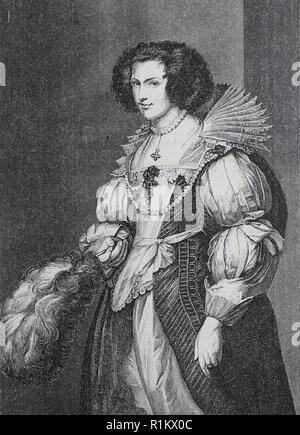 Digital improved reproduction, Maria Louisa de Tassis by Sir Anthony van Dyck, 1599-1641, a Flemish Baroque artist Stock Photo