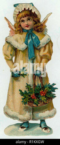 vintage decoupage christmas illustrations Stock Photo