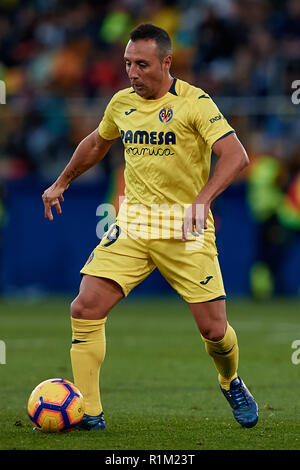 VILLAREAL, SPAIN - NOVEMBER 04: Santi Cazorla of Villarreal CF in action during the La Liga match between Villarreal CF and Levante UD at Estadio de la Ceramica on November 4, 2018 in Villareal, Spain. David Aliaga/MB Media Stock Photo