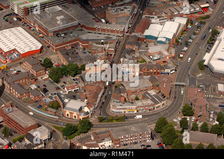 Aerial view of Stourbridge town centre, West Midlands, Uk Stock Photo