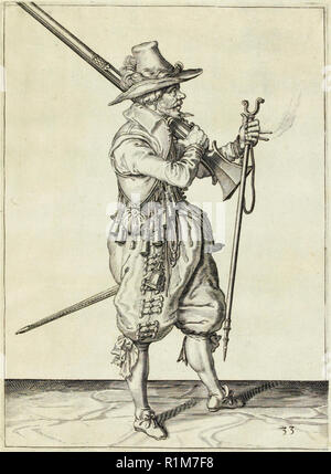 Musketeer, illustration from 'The Handling of Arms, Arquebuses, Muskets ...