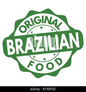 Original brazilian food sign or stamp on white background, vector illustration Stock Vector