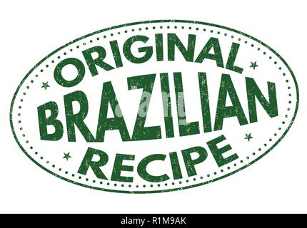 Original brazilian recipe sign or stamp on white background, vector illustration Stock Vector