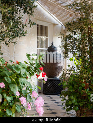 Urn on patio Stock Photo