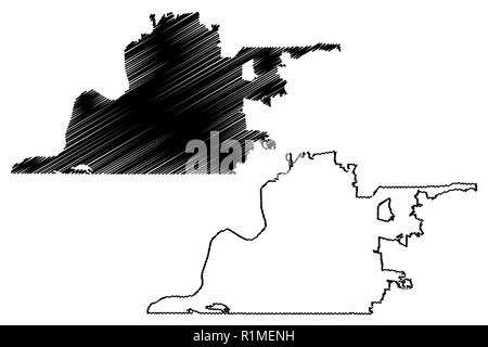 Memphis City (United States cities, United States of America, usa city) map vector illustration, scribble sketch City of Memphis map Stock Vector