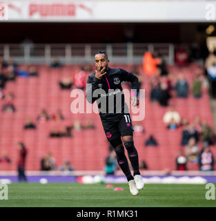 LONDON, ENGLAND - SEPTEMBER 23: Theo Walcott of Everton during the Premier League match between Arsenal FC and Everton FC at Emirates Stadium on September 23, 2018 in London, United Kingdom. (MB Media) Stock Photo