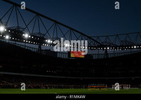 LONDON, ENGLAND - NOVEMBER 11: during the Premier League match between Arsenal FC and Wolverhampton Wanderers at Emirates Stadium on November 11, 2018 in London, United Kingdom.  (MB Media) Stock Photo