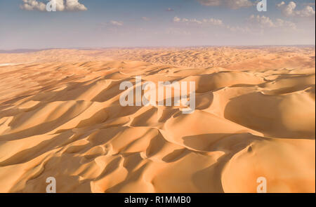 aerial view of Liwa desert in Abu Dhabi Stock Photo