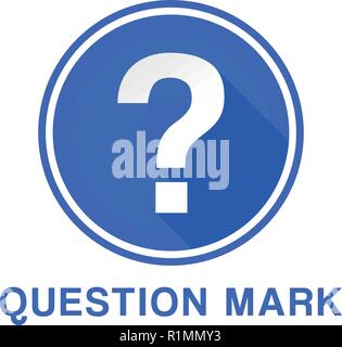 Flat icon of question mark, question mark button, help, support, information. Stock Vector