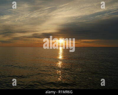 sunset dramatic seascape Baltic Sea Stock Photo