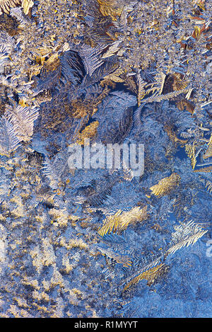 Winter background, frost on window Stock Photo