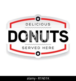 Donuts label sign vintage Stock Vector