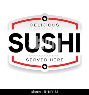 Sushi label sign vintage Stock Vector