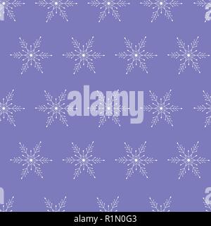 white snowflakes vector purple background. paper wrap design for gift. gift wrapping. winter snow. merry christmas and happy new year. Stock Vector