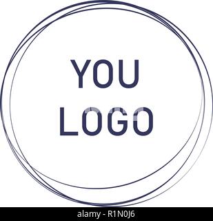 Label, design element, frame. elegant logo circles. fashion logo design. abstract circle line shape illustration. Hand drawn circle shape. Stock Vector