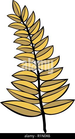 tattoo. logo.wheat vector contour illustration of a yellow spica isolated on white background.children's illustration. tattoo. logo. Stock Vector