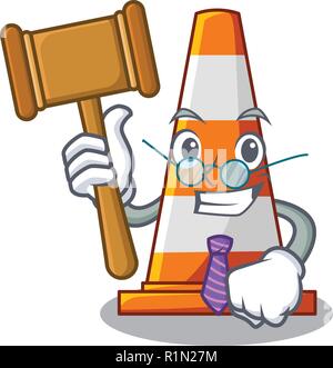 Judge on traffic cone against mascot argaet Stock Vector