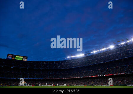 BARCELONA, SPAIN - OCTOBER 28: General view inside the stadium during the La Liga match between FC Barcelona and Real Madrid CF at Camp Nou on October 28, 2018 in Barcelona, Spain. David Aliaga/MB Media Stock Photo