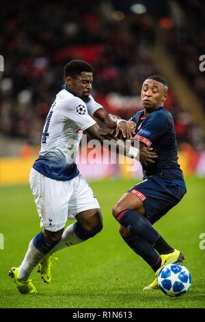 LONDON, ENGLAND - NOVEMBER 06:  Serge Aurier of Tottenham Hotspur during the Group B match of the UEFA Champions League between Tottenham Hotspur and PSV at Wembley Stadium on November 6, 2018 in London, United Kingdom.  (MB Media) Stock Photo