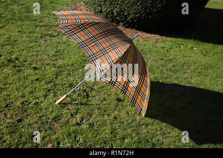 Large Burberry's Nova Check Umbrella Stock Photo