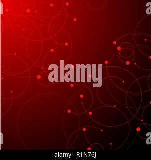 Geometric pattern with connected circles and dots. Stock Vector