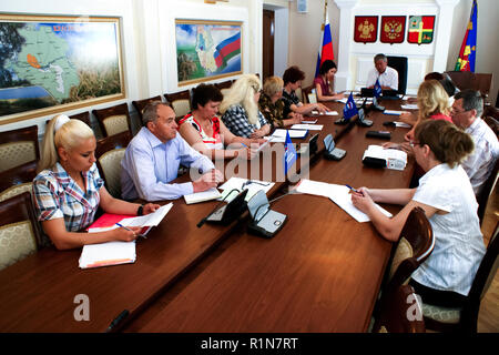 Krasnodar, Russia - May 31, 2018: A meeting of the regional council of the United Russia party in Krasnodar. Stock Photo