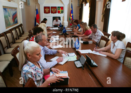 Krasnodar, Russia - May 31, 2018: A meeting of the regional council of the United Russia party in Krasnodar. Stock Photo