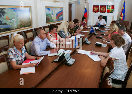 Krasnodar, Russia - May 31, 2018: A meeting of the regional council of the United Russia party in Krasnodar. Stock Photo