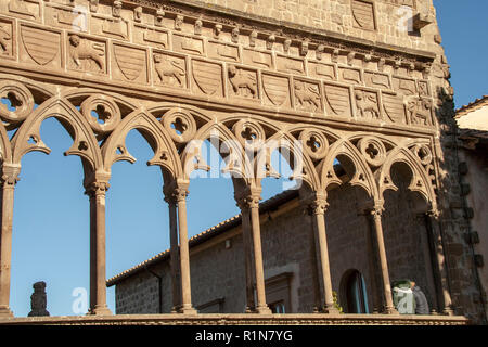 Medieval architecture of palace of Popes at Viterbo, Italy Stock Photo