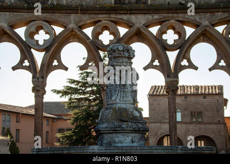 Medieval architecture of palace of Popes at Viterbo, Italy Stock Photo