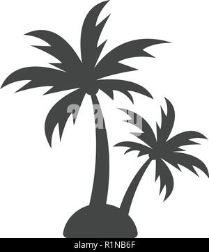 Palm tree silhouette graphic design template vector illustration Stock Vector