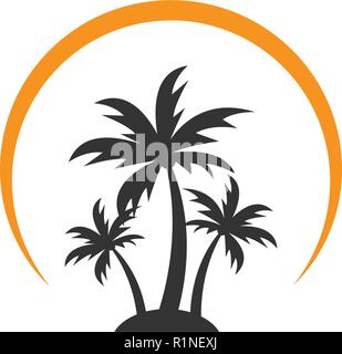 Palm tree graphic design template vector illustration Stock Vector