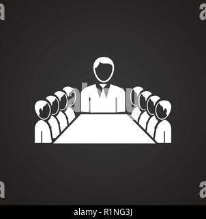 Crisis solving meeting on black background Stock Vector