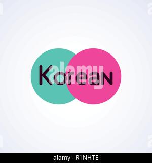 Colorfull Logo for Korean Business - Vector modern emblem isolated on white Stock Vector