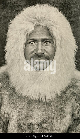 Matthew A Henson immediately after the sledge journey to the pole and back, 1909.  Matthew A Henson, an African American Explorer who was a member of the Peary Expedition that was the first to the North Pole Stock Photo