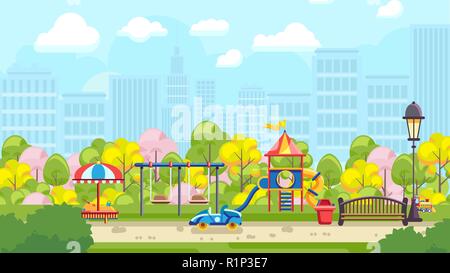 Vector of bright playground in city Stock Vector