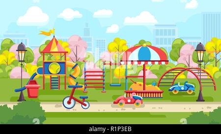 Bright design of urban playground Stock Vector