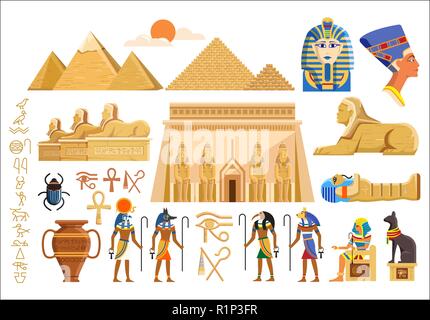 Cultural symbols of ancient Egypt Stock Vector
