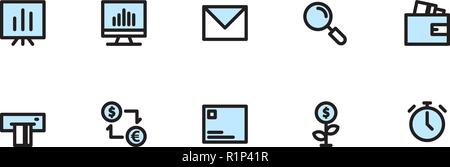 Business Icon Sets Filled Line Stock Vector