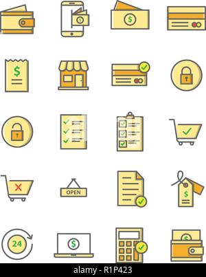 Ecommerce icon Sets Filled Line Vector Stock Vector
