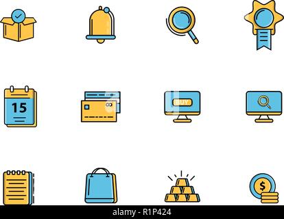 Ecommerce icon Sets Filled Line Vector Stock Vector