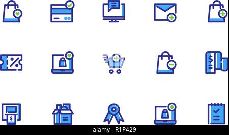 Ecommerce icon Sets Filled Line Vector; Stock Vector