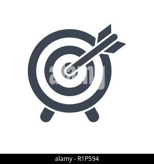 Target Glyph Vector Icon. Flat icon isolated on the white background Stock Vector