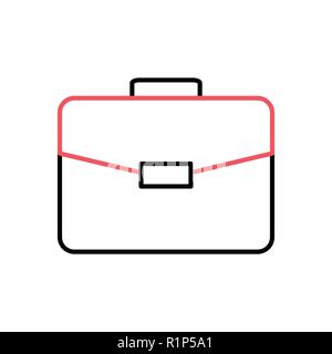 Briefcase Thin Line Related Vector Icon on the white background. Stock Vector