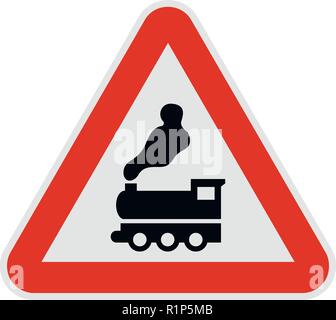 Railway crossing without barrier icon. Flat illustration of railway crossing without barrier vector icon for web. Stock Vector